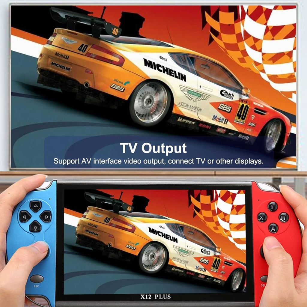 Console di gioco portatile X12 Plus con schermo HD da 7 pollici, 10000+ giochi retro, supporto MP5, Bluetooth 4.2 e WiFi 5G